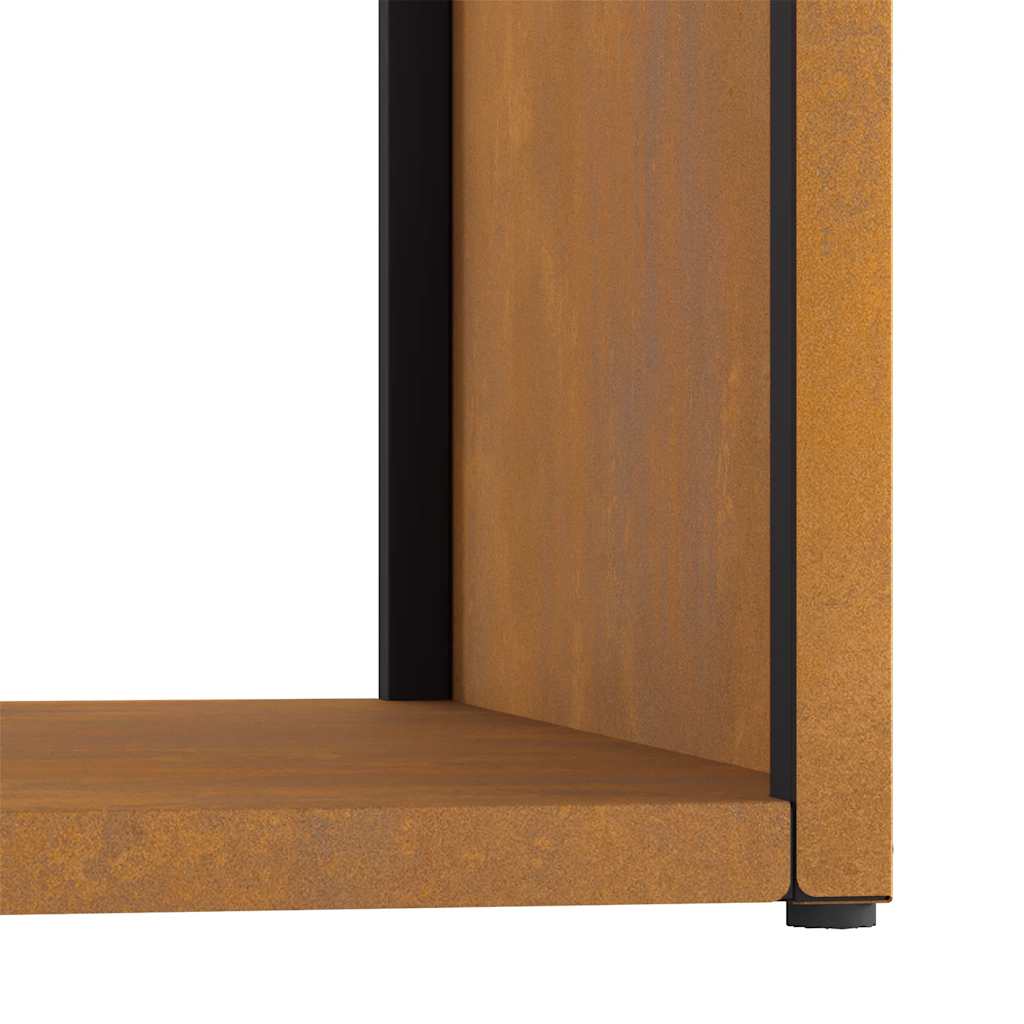 Rastrelliera per Legna da Ardere 40x40x40 cm in Acciaio Corten