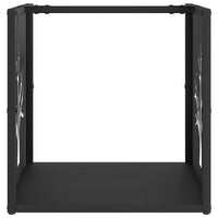 Rastrelliera per Legna da Ardere Nera 40x40x40 cm 864243