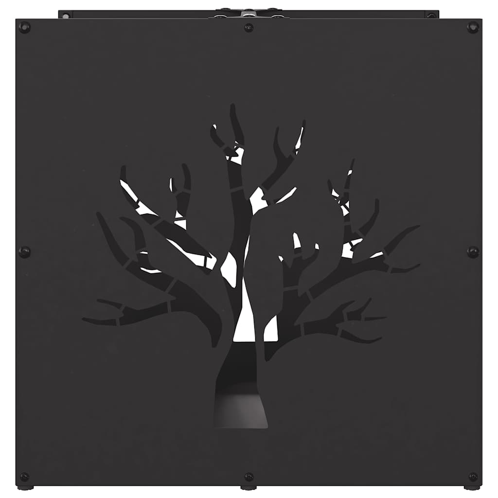 Rastrelliera per Legna da Ardere Nera 40x40x40 cm 864243