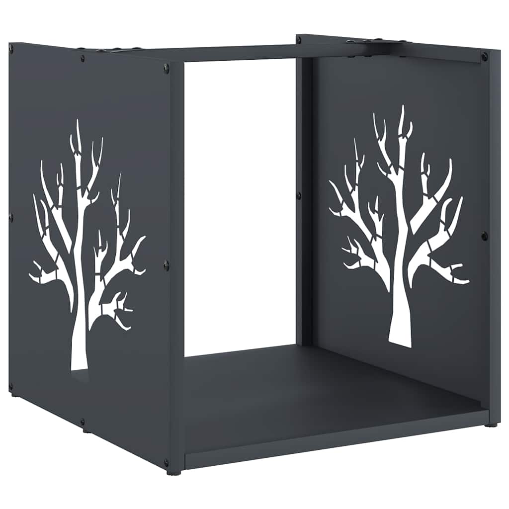 vidaXL Rastrelliera per Legna da Ardere Antracite 40x40x40 cm