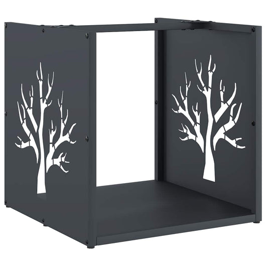 vidaXL Rastrelliera per Legna da Ardere Antracite 40x40x40 cm