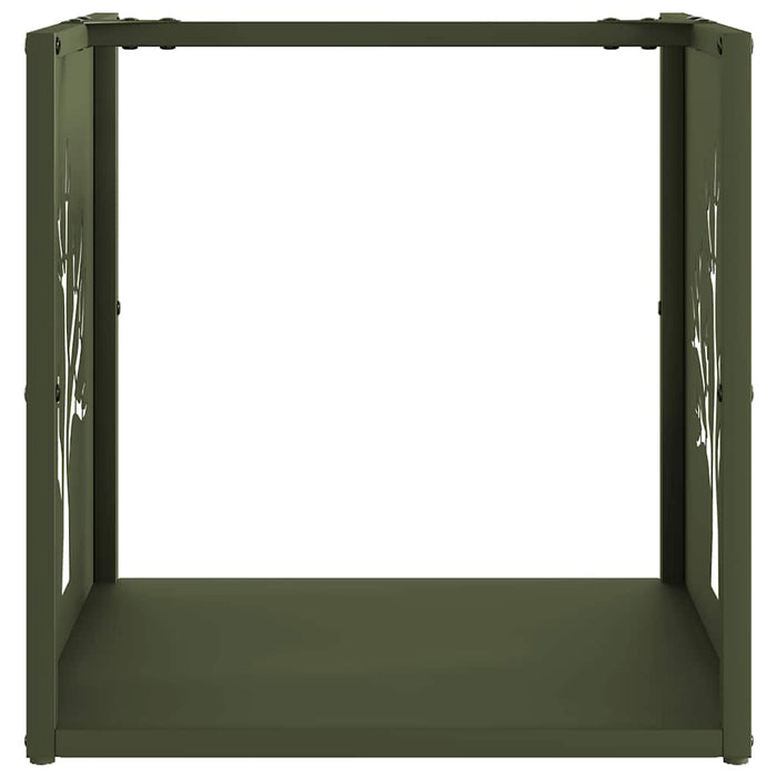 Rastrelliera per Legna da Ardere Verde Oliva 40x40x40 cm 864246