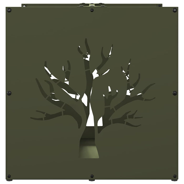 Rastrelliera per Legna da Ardere-Portalegna Verde Oliva 40x40x40 cm 719347