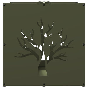 Rastrelliera per Legna da Ardere Verde Oliva 40x40x40 cm 864246