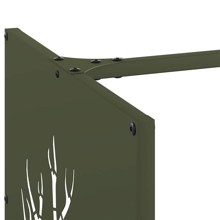 Rastrelliera per Legna da Ardere Verde Oliva 40x40x40 cm 864246