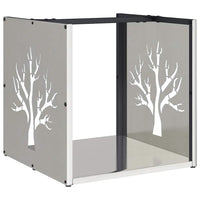 Rastrelliera per Legna da Ardere-Portalegna 40x40x40 cm in Acciaio Inox 918752