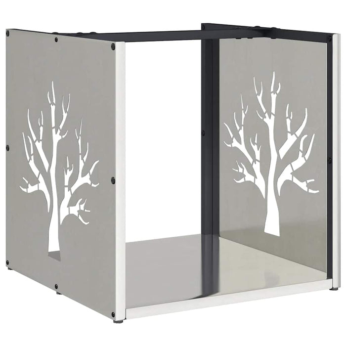 Rastrelliera per Legna da Ardere-Portalegna 40x40x40 cm in Acciaio Inox 918752