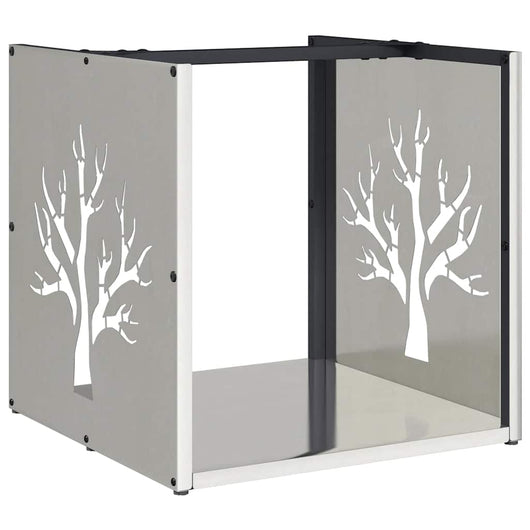 vidaXL Rastrelliera per Legna da Ardere 40x40x40 cm in Acciaio Inox