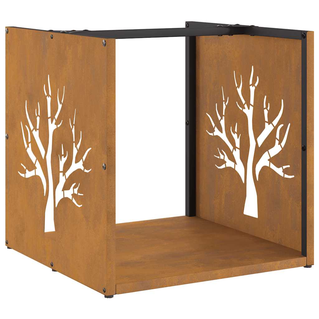 Rastrelliera per Legna da Ardere-Portalegna 40x40x40 cm in Acciaio Corten 772815