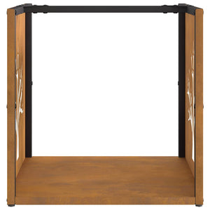 Rastrelliera per Legna da Ardere 40x40x40 cm in Acciaio Corten