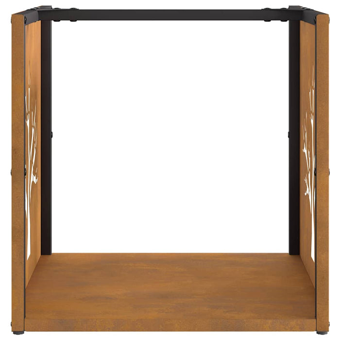 Rastrelliera per Legna da Ardere 40x40x40 cm in Acciaio Corten 864248
