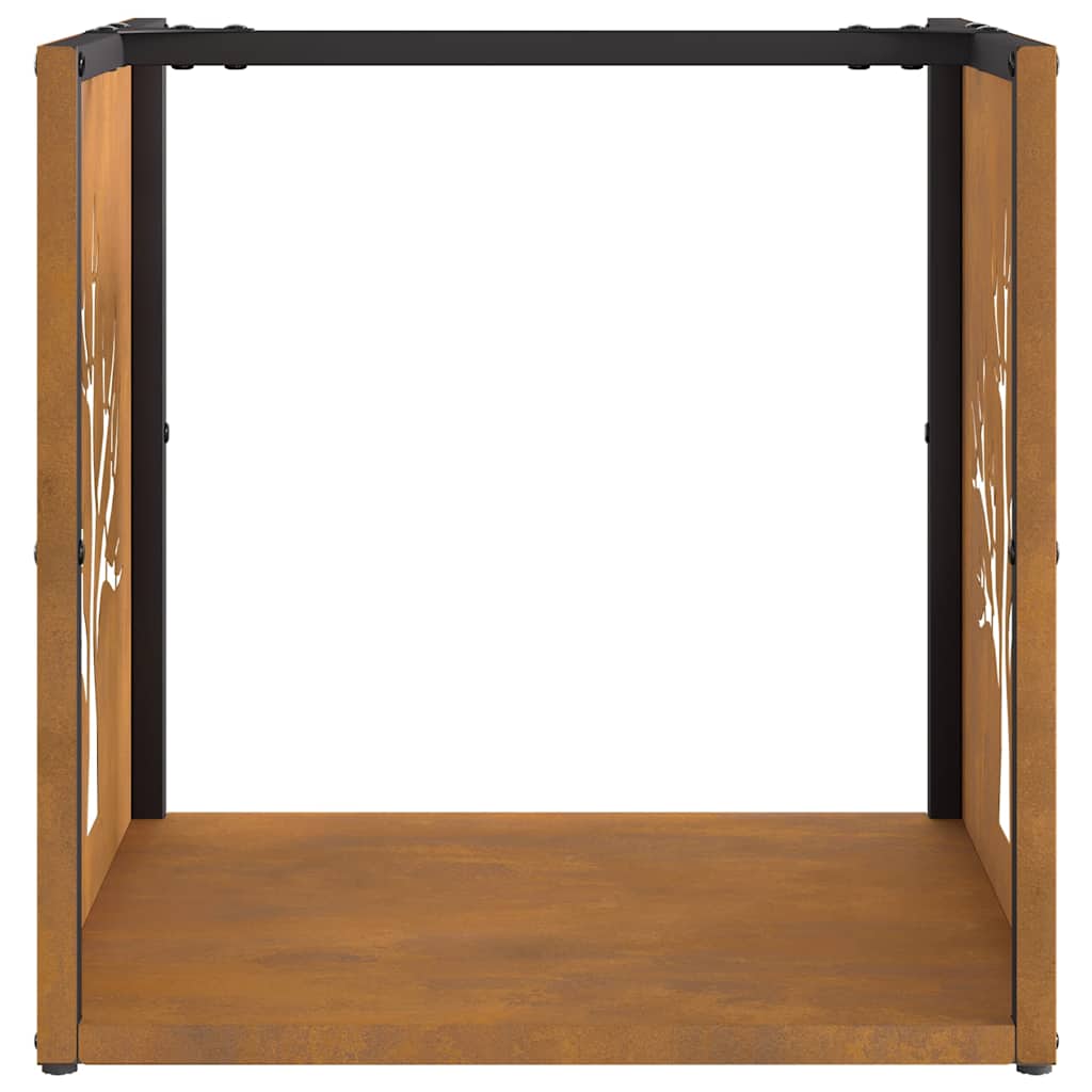 Rastrelliera per Legna da Ardere-Portalegna 40x40x40 cm in Acciaio Corten 772815