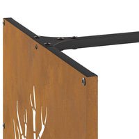 Rastrelliera per Legna da Ardere 40x40x40 cm in Acciaio Corten 864248