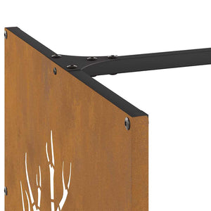 Rastrelliera per Legna da Ardere 40x40x40 cm in Acciaio Corten 864248
