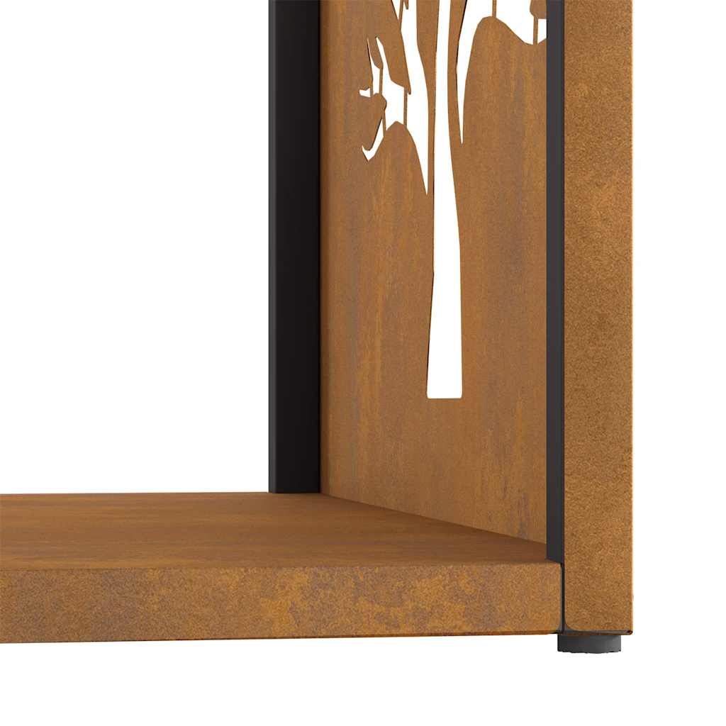 Rastrelliera per Legna da Ardere 40x40x40 cm in Acciaio Corten