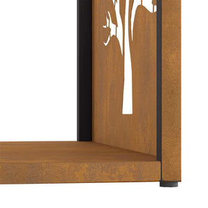Rastrelliera per Legna da Ardere 40x40x40 cm in Acciaio Corten