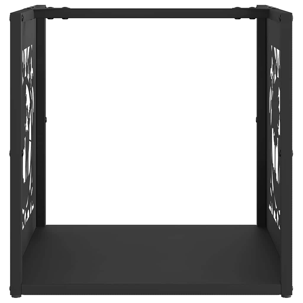 Rastrelliera per Legna da Ardere-Portalegna Nera 40x40x40 cm 647492