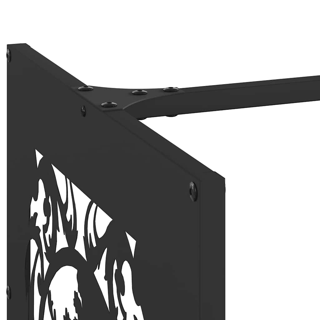 Rastrelliera per Legna da Ardere-Portalegna Nera 40x40x40 cm 647492