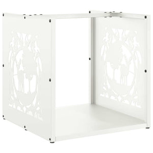 Rastrelliera per Legna da Ardere-Portalegna Bianca 40x40x40 cm 618025