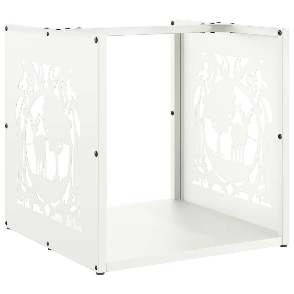 Rastrelliera per Legna da Ardere Bianca 40x40x40 cm 864250