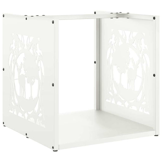 Rastrelliera per Legna da Ardere Bianca 40x40x40 cm 864250