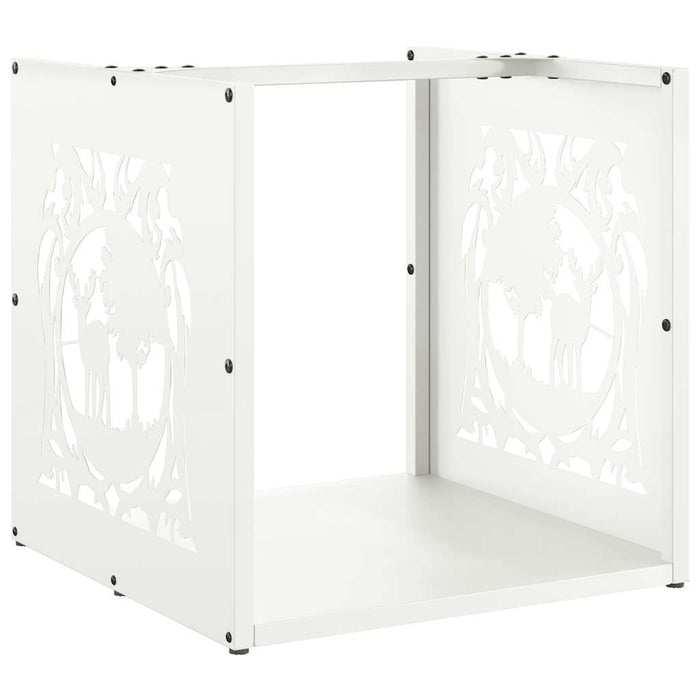 Rastrelliera per Legna da Ardere Bianca 40x40x40 cm 864250