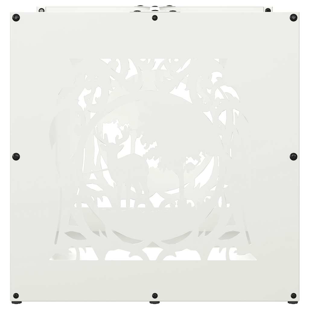 Rastrelliera per Legna da Ardere Bianca 40x40x40 cm 864250