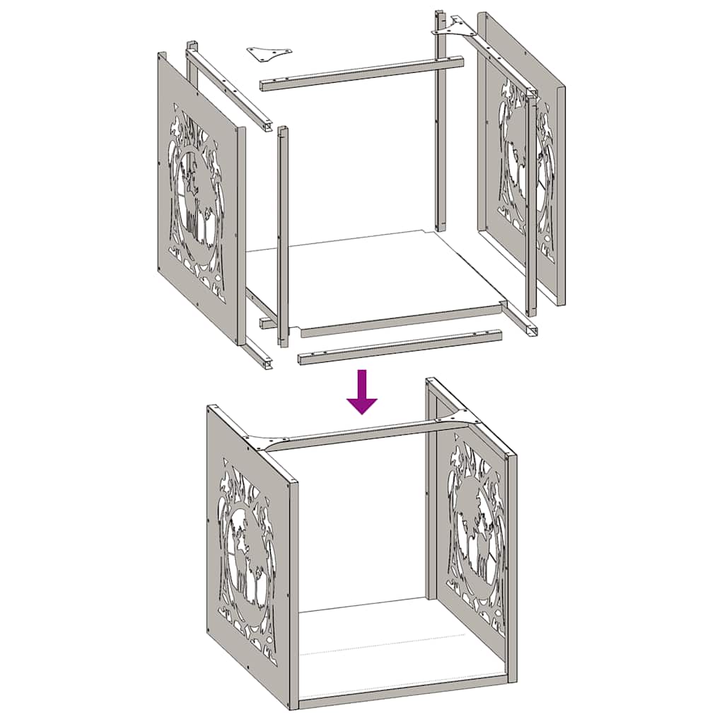 vidaXL Rastrelliera per Legna da Ardere Bianca 40x40x40 cm