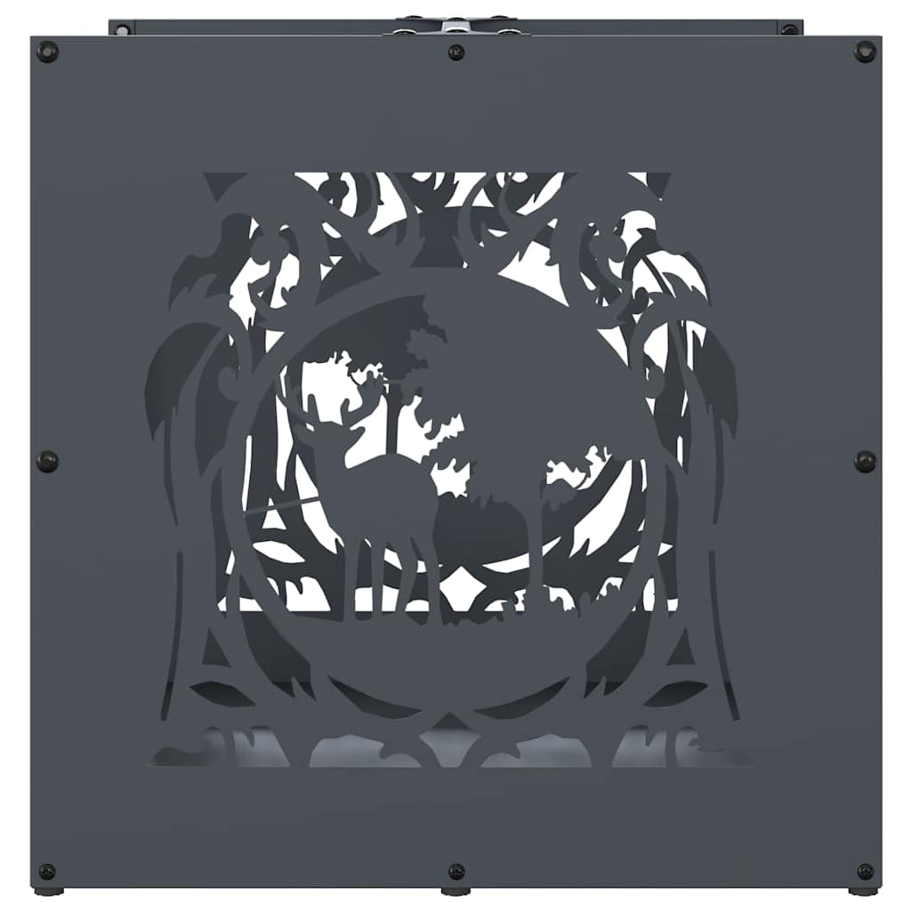 vidaXL Rastrelliera per Legna da Ardere Antracite 40x40x40 cm