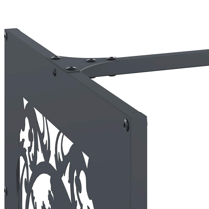 Rastrelliera per Legna da Ardere Antracite 40x40x40 cm 864251