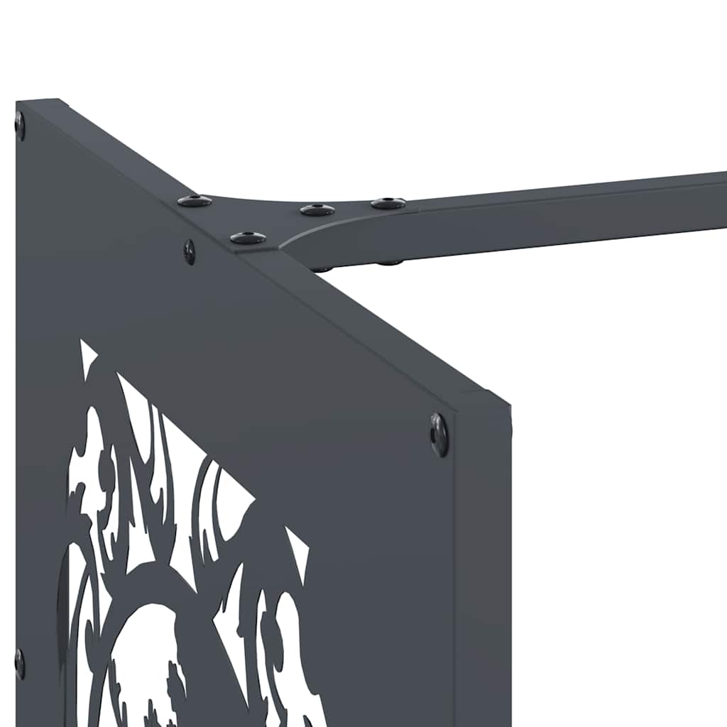 vidaXL Rastrelliera per Legna da Ardere Antracite 40x40x40 cm