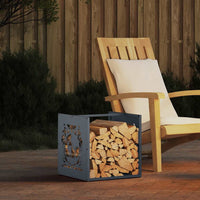 Rastrelliera per Legna da Ardere Antracite 40x40x40 cm 864251