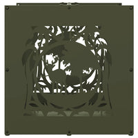 vidaXL Rastrelliera per Legna da Ardere Verde Oliva 40x40x40 cm