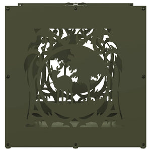 vidaXL Rastrelliera per Legna da Ardere Verde Oliva 40x40x40 cm