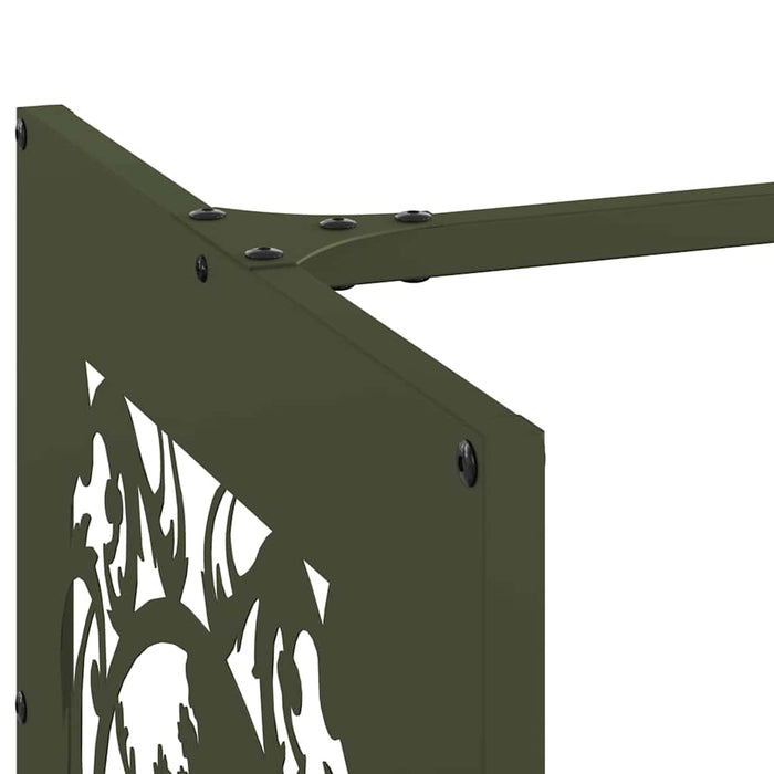 Rastrelliera per Legna da Ardere Verde Oliva 40x40x40 cm 864252