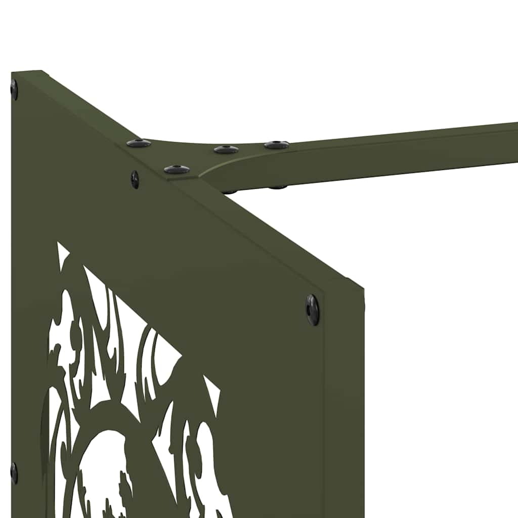 vidaXL Rastrelliera per Legna da Ardere Verde Oliva 40x40x40 cm