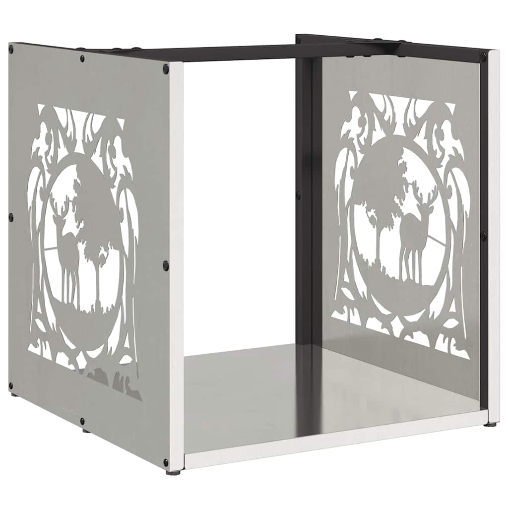 Rastrelliera per Legna da Ardere-Portalegna 40x40x40 cm in Acciaio Inox 169008