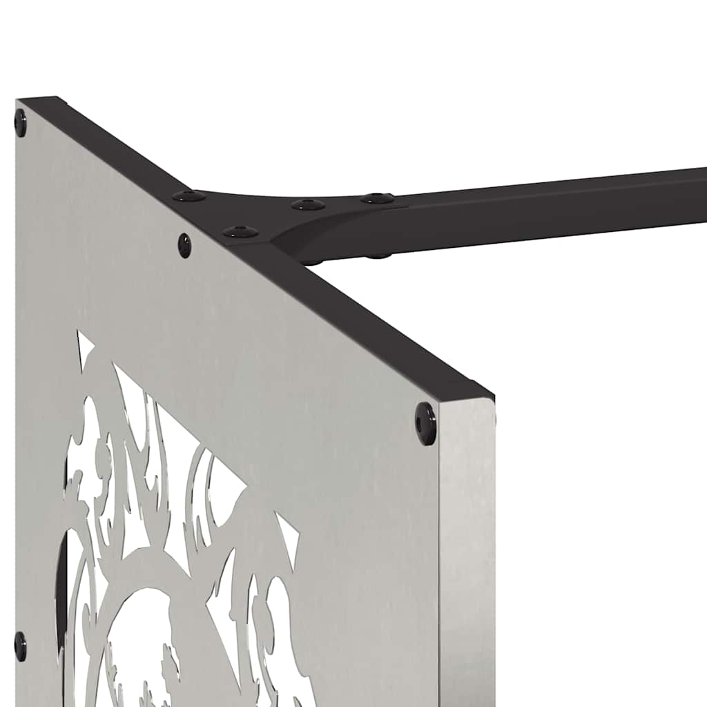 Rastrelliera per Legna da Ardere 40x40x40 cm in Acciaio Inox 864253