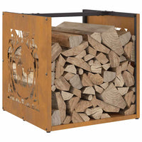 Rastrelliera per Legna da Ardere 40x40x40 cm in Acciaio Corten 864254