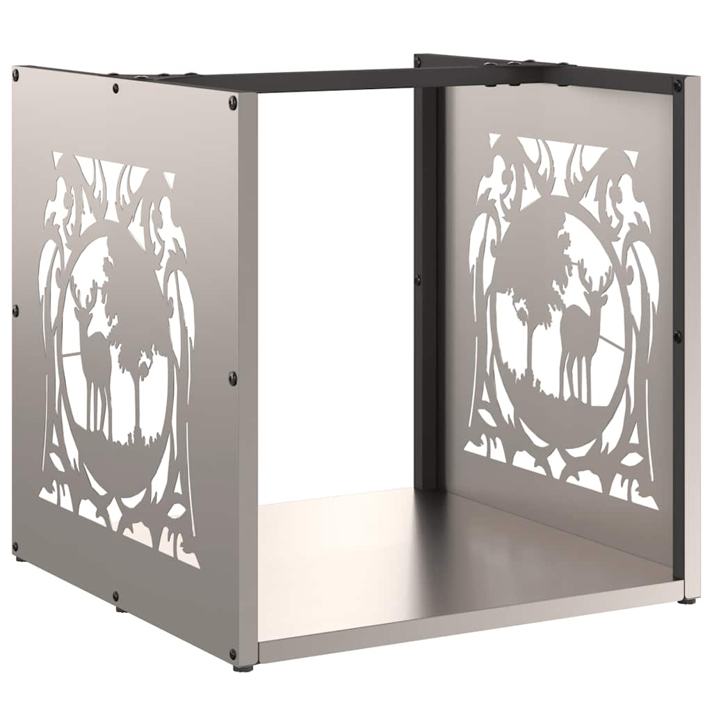 Rastrelliera per Legna da Ardere 40x40x40 cm in Acciaio Corten 864254