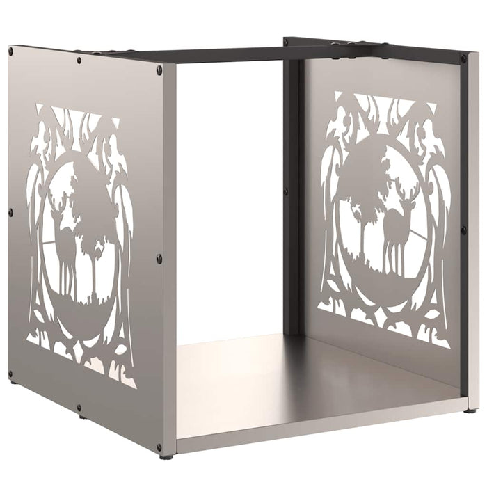 Rastrelliera per Legna da Ardere 40x40x40 cm in Acciaio Corten 864254