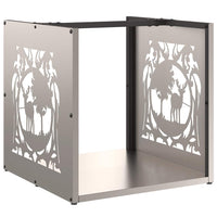 Rastrelliera per Legna da Ardere-Portalegna 40x40x40 cm in Acciaio Corten 774323