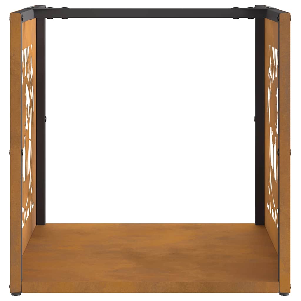 Rastrelliera per Legna da Ardere 40x40x40 cm in Acciaio Corten 864254