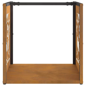 Rastrelliera per Legna da Ardere 40x40x40 cm in Acciaio Corten 864254