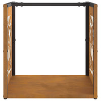 Rastrelliera per Legna da Ardere-Portalegna 40x40x40 cm in Acciaio Corten 774323