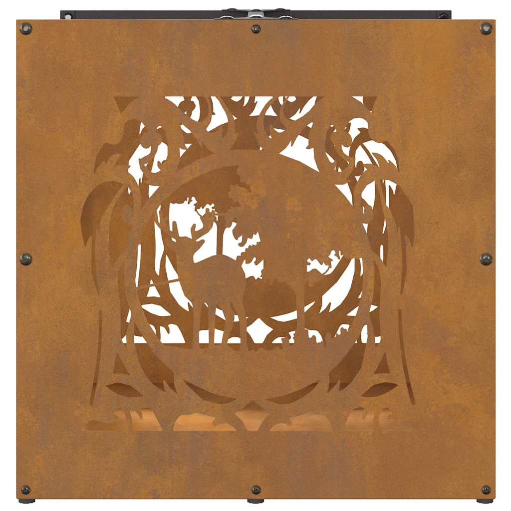 Rastrelliera per Legna da Ardere-Portalegna 40x40x40 cm in Acciaio Corten 774323