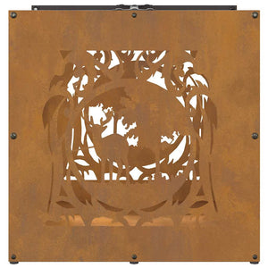 Rastrelliera per Legna da Ardere-Portalegna 40x40x40 cm in Acciaio Corten 774323