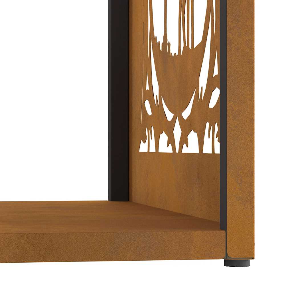 Rastrelliera per Legna da Ardere 40x40x40 cm in Acciaio Corten 864254