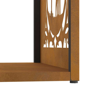 Rastrelliera per Legna da Ardere 40x40x40 cm in Acciaio Corten 864254