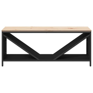 Rastrelliera per Legna da Ardere con Piano Nera 100x40x60 cm